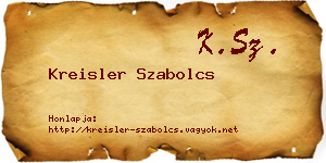 Kreisler Szabolcs névjegykártya
