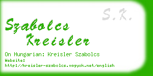 szabolcs kreisler business card